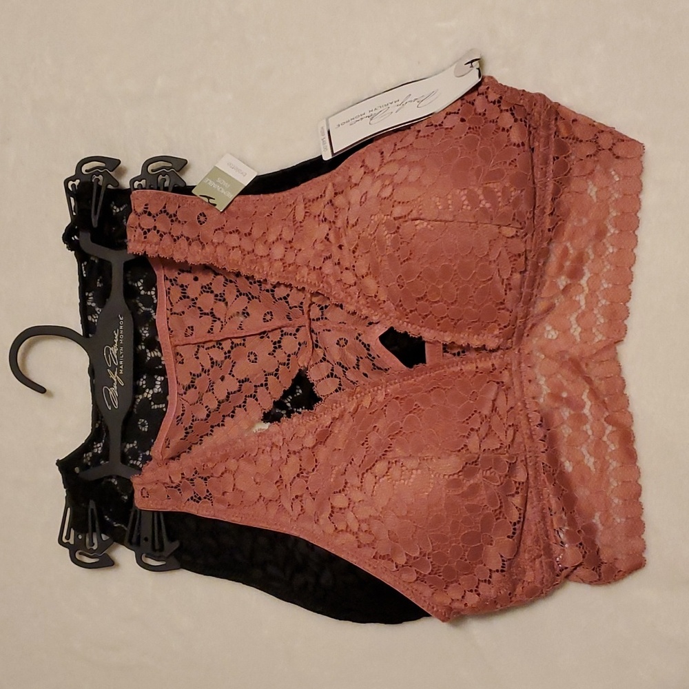 Marilyn Monroe Lace Padded Bralette Bras 2 Pack